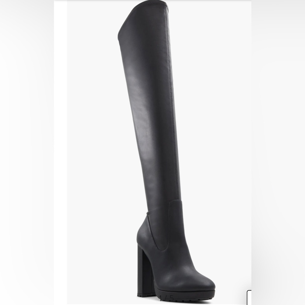 Aldo Dallobrelia women’s  Over the Knee Platform Black  Boot | Size 7.5
